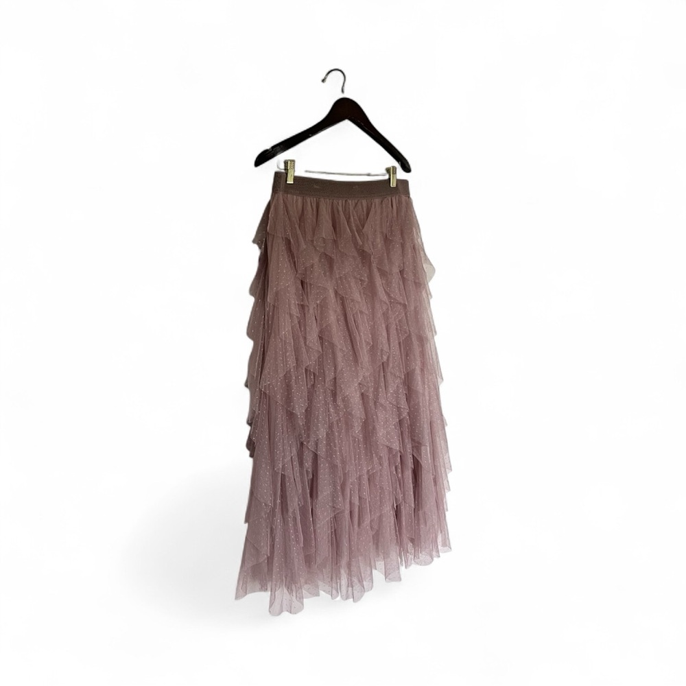 Elegant Layered Tulle Skirt in Mauve